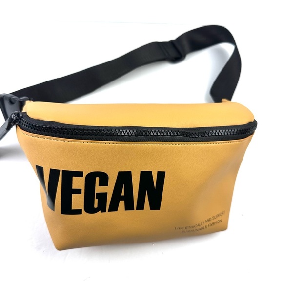 Expression NYC Park Avenue Vegan Yellow Mustard Belt Bag Brand New - Picture 1 of 12